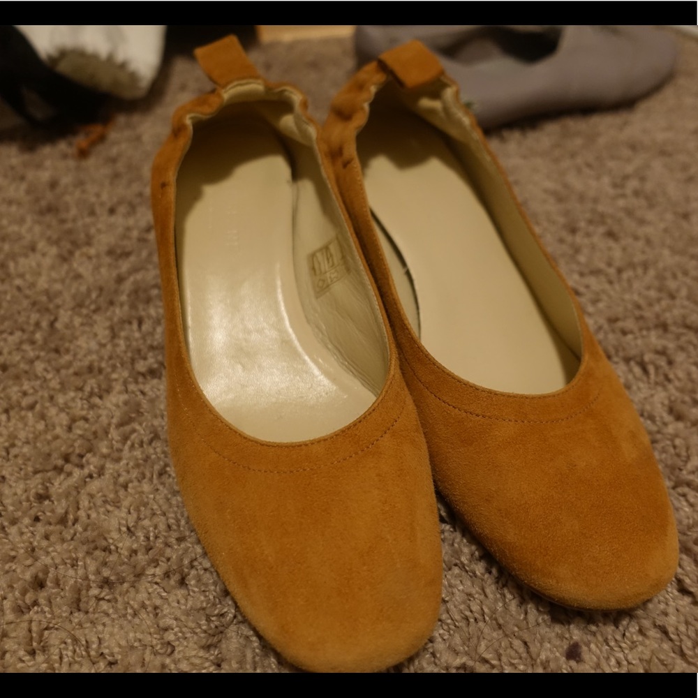 Everlane the day heel cognac suede